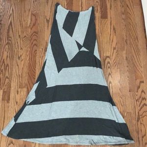 South African designer Grey striped maxi skirt